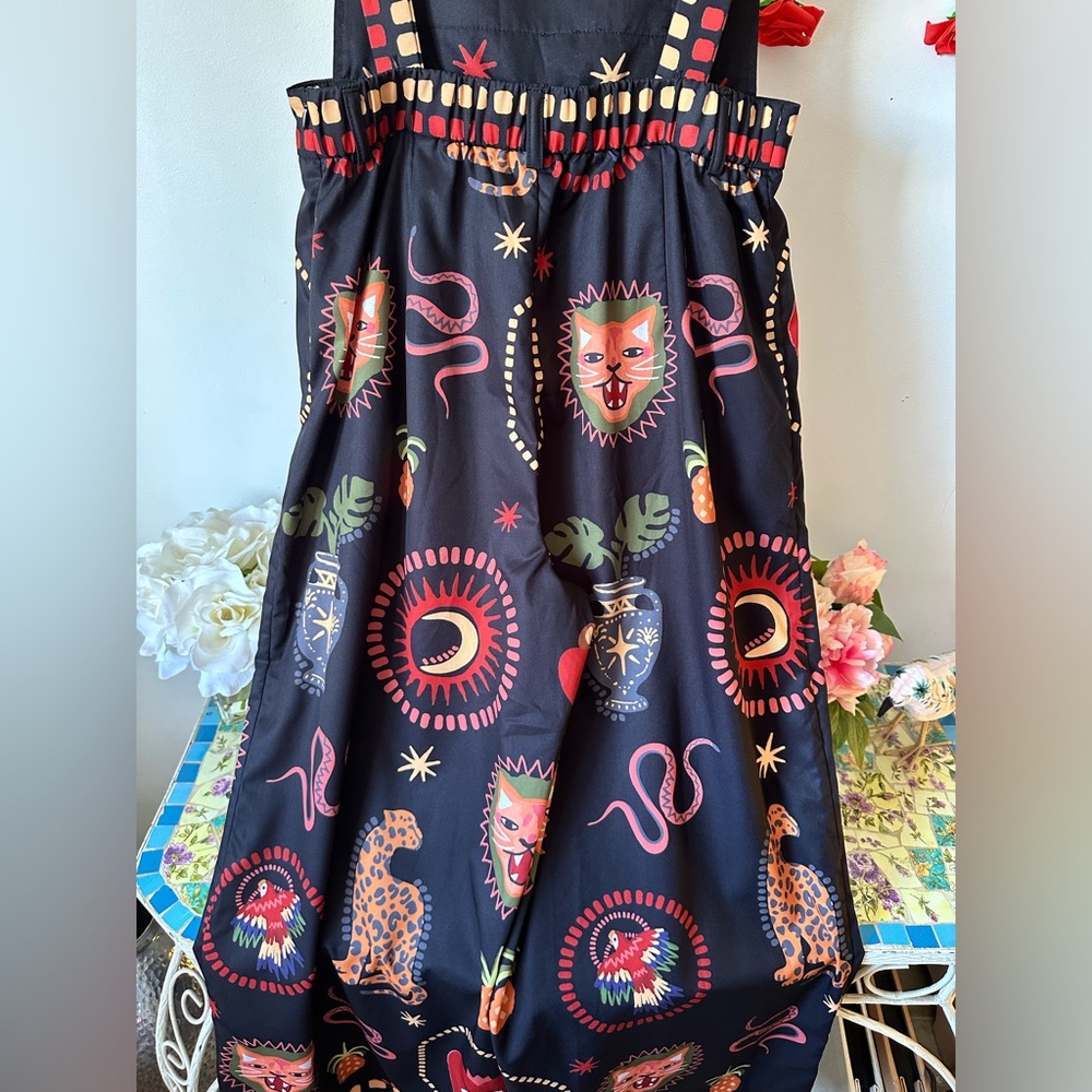 Cajuni Boho Leopard Devil's Eye Snake Bird Wide leg Jumpsuit Witchy SHEIN L - Picture 13 of 16